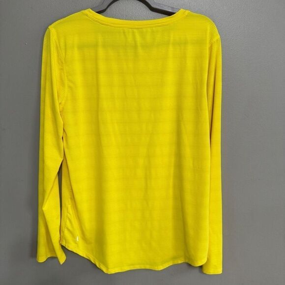 ZYIA Women's Yellow Subtle Stripe Long Sleeve T Size Large - Picture 3 of 7